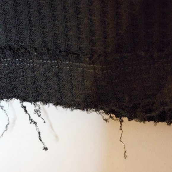 Free People We The Free black waffle knit top size medium - Picture 5 of 7